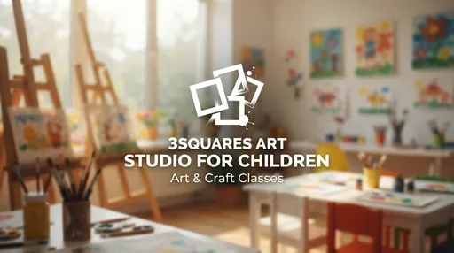 3SQUARES ART STUDIO for children — AI illustration, not a venue photograph