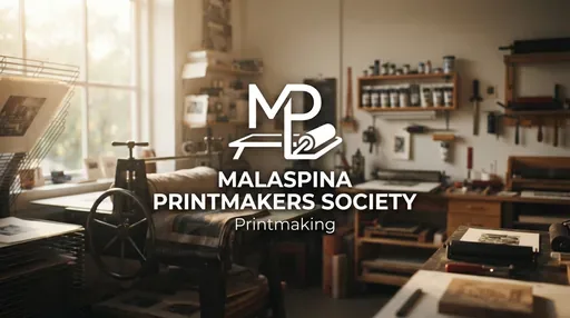 Malaspina Printmakers — AI illustration, not a venue photograph