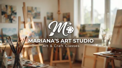 Mariana's Art Studio — AI illustration, not a venue photograph