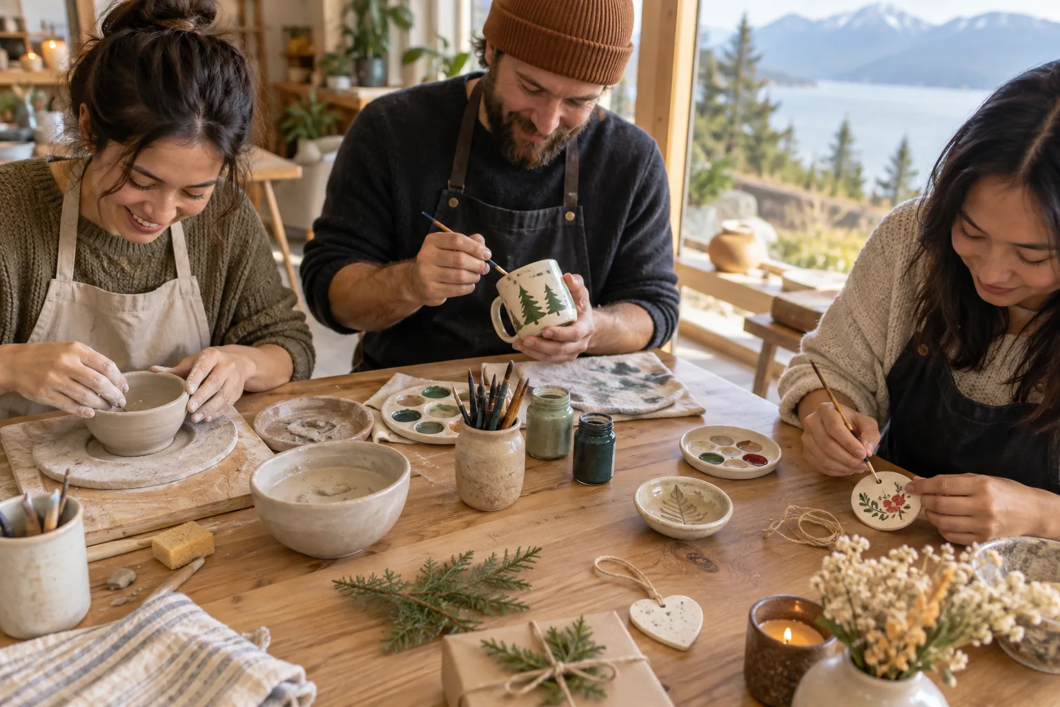 People making creative projects together